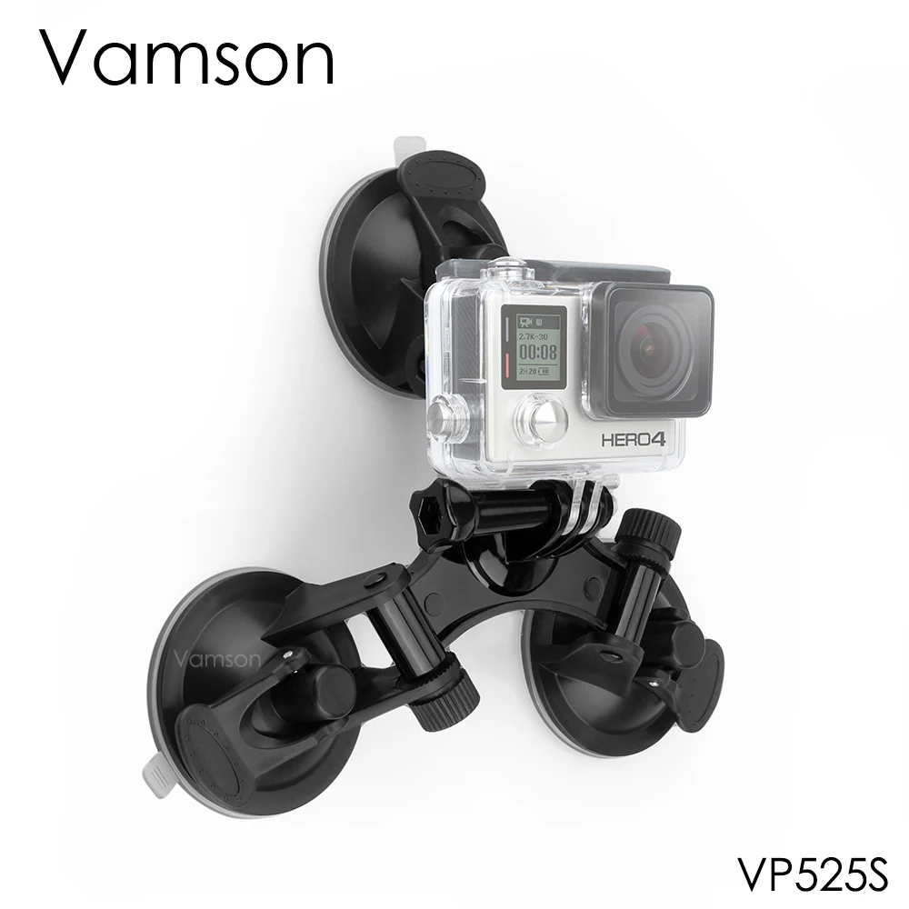 Vamson для Go pro Аксессуары Крепление тройной ноги присоска Yi Gopro Hero 7 6 5 4 DJI OSMO