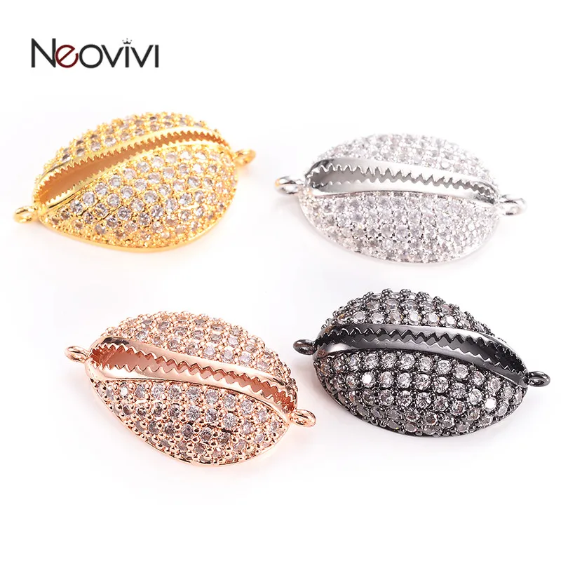 Neovivi Shell Charms паве белый микро циркон Bling медные бусины-спейсеры для фотографий DIY