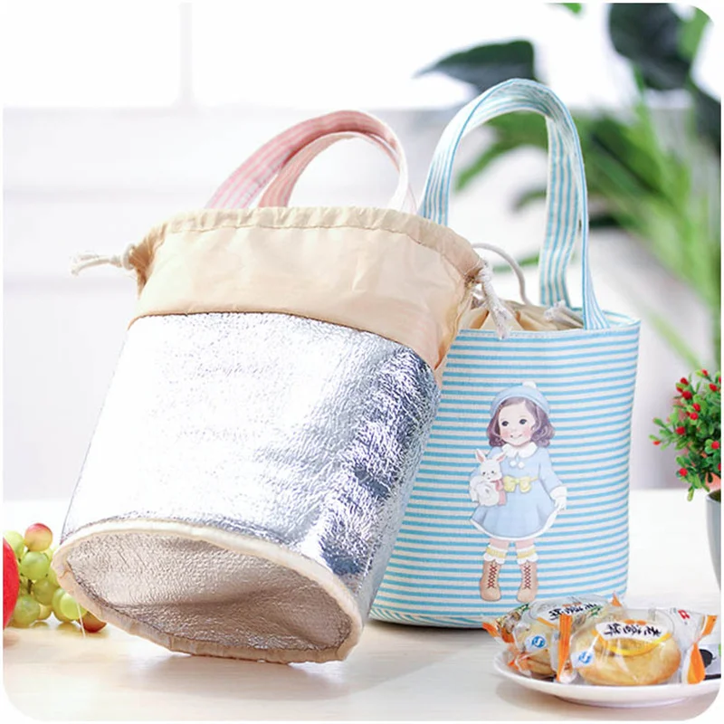 PACGOTH Корейский мультфильм девушка досуг сумки Tote Ланч мешок хлопок ткань