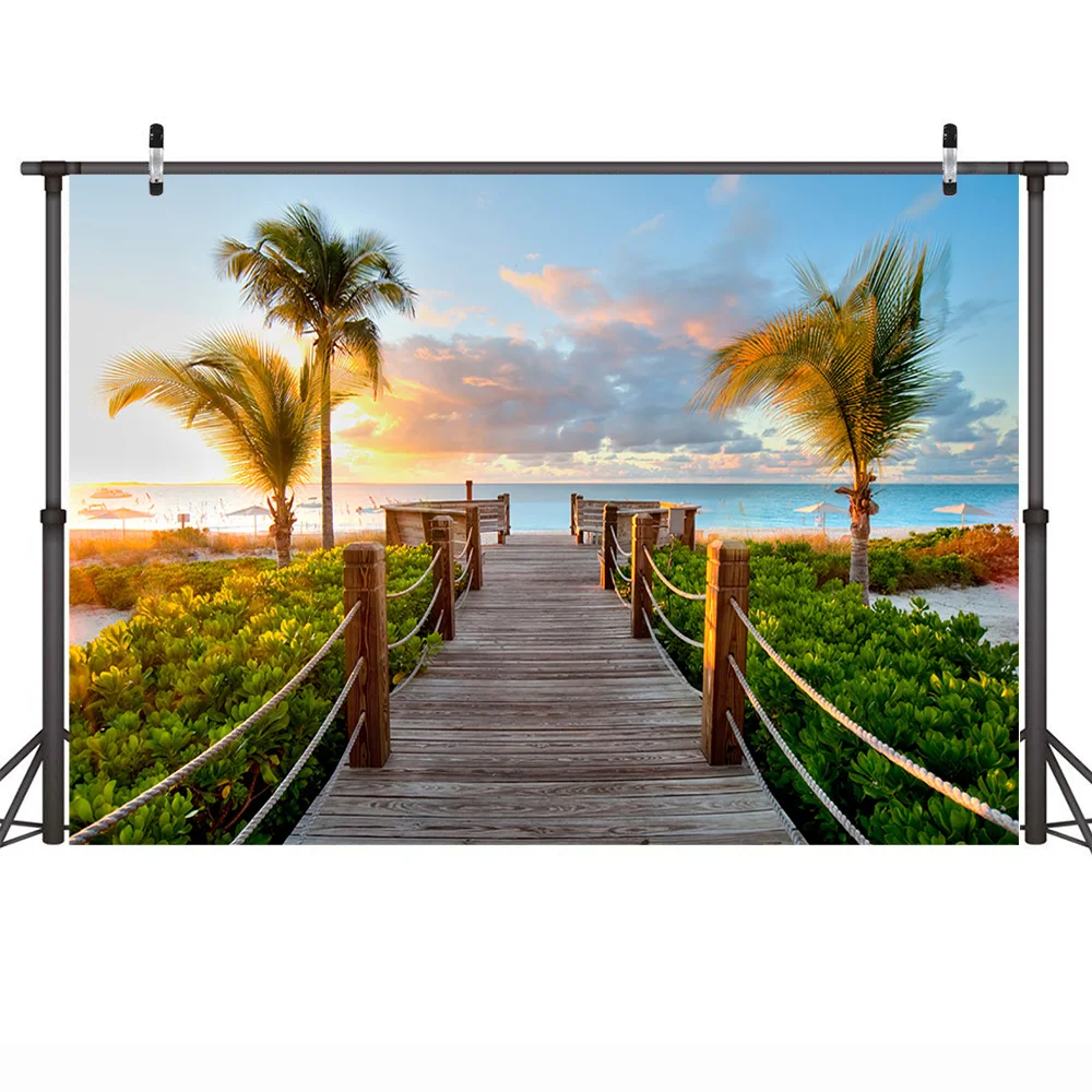 Neoback Summer Holiday Backdrop for Photography Sea Beach Background Plam Tree Sunset Glow Wedding Backdrops for Photo Studio Neoback Summer Holiday Backdrop for Photography Sea Beach Background Plam Tree Sunset Glow Wedding Backdrops for Photo Studio