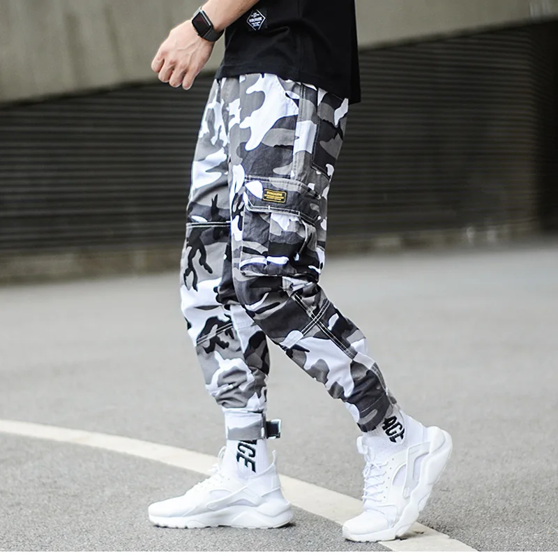 Модные камуфляжные в стиле панк Для Мужчин's Jogger Брюки Молодежная Streetwear хип-хоп джинсы Для мужчин большой карман штаны-карго шаровары Homme