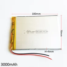 3.7 В 3000 мАч литий-полимерный lipo Перезаряжаемые Батарея Lion клетки для MID 7 дюймов Планшеты портативных ПК Мощность банк 4070100 4*70*100 мм