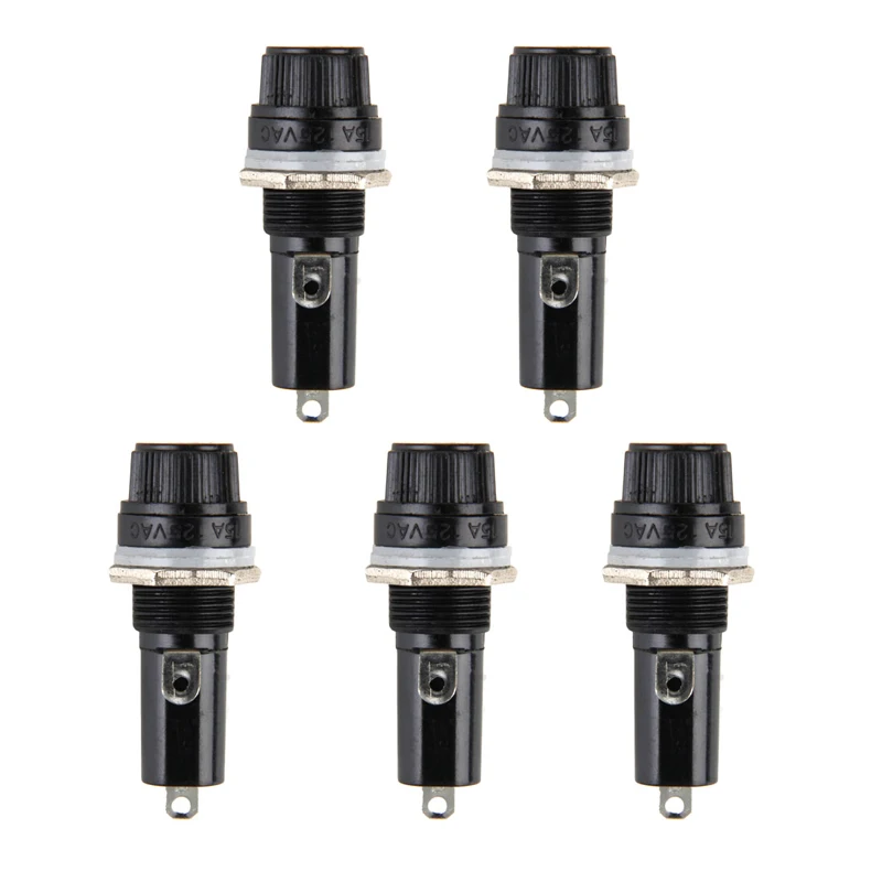 

5 Pcs/Set 6x30MM Fuse Holder Socket Tube For Safe Panel Mount
