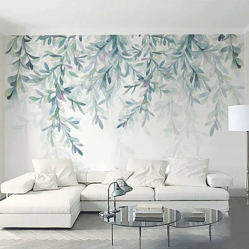 Custom Photo Wallpaper Modern Green Leaves Watercolor Nordic Style Mural Wall Paper Living Room TV Bedroom 3D Fresco Home Decor Custom Photo Wallpaper Modern Green Leaves Watercolor Nordic Style Mural Wall Paper Living Room TV Bedroom 3D Fresco Home Decor