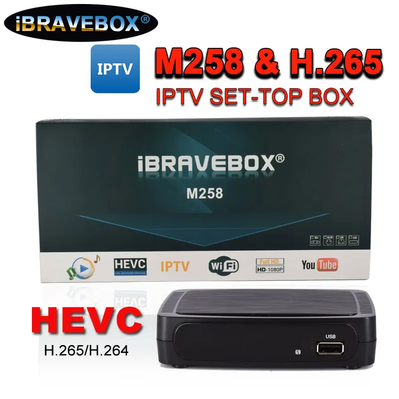

iBRAVEBOX M258 Smart TV Box Support USB WiFi Youtube H.265 1 year IPTV 1080P HD 2.0 Media Player Faster than MAG 254 MAG 250