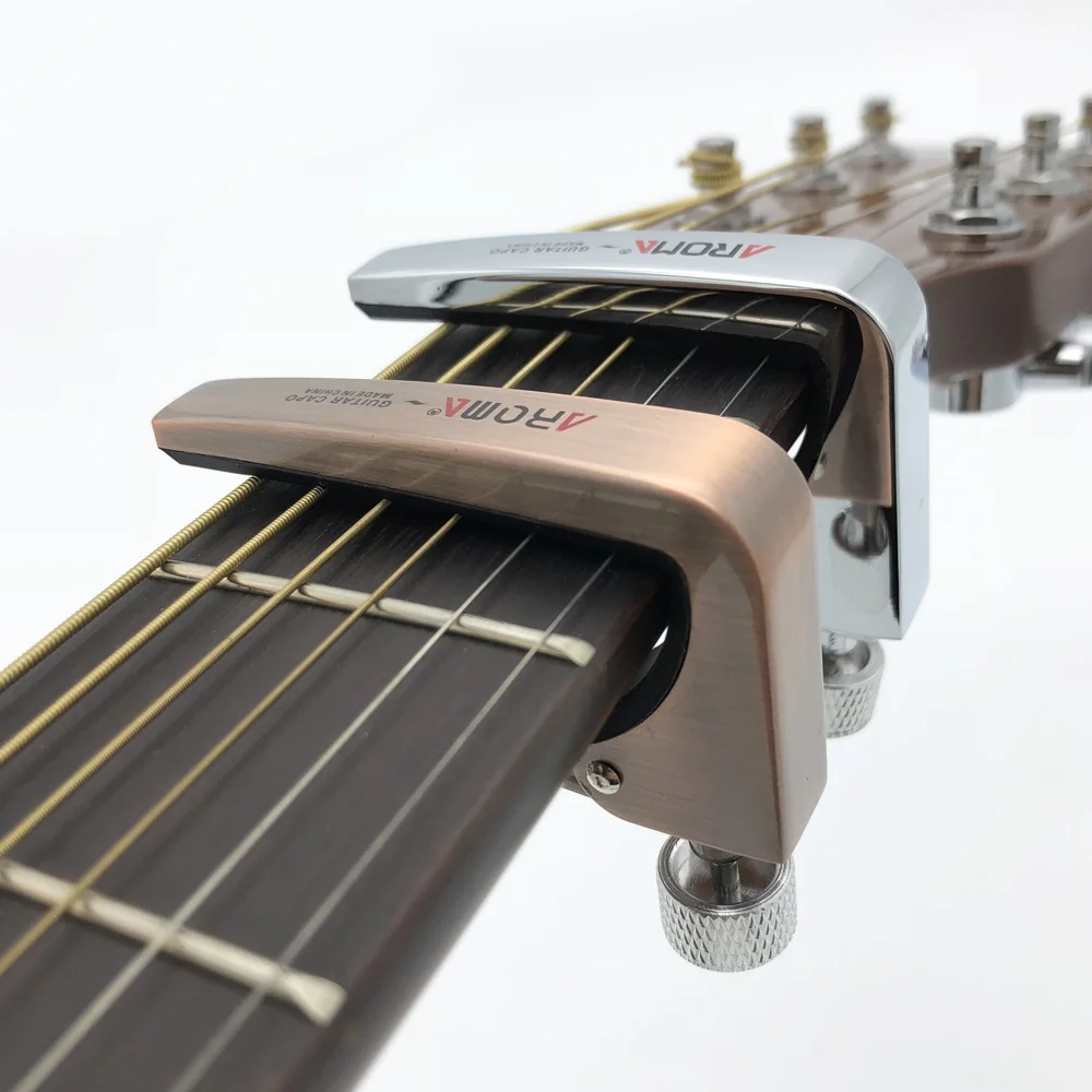Aroma acústico Guitarra eléctrica Capo 6 cuerdas Capotraste ukelele Guitarra Color cromado cobre Aroma acústico Guitarra eléctrica Capo 6 cuerdas Capotraste ukelele Guitarra Color cromado cobre