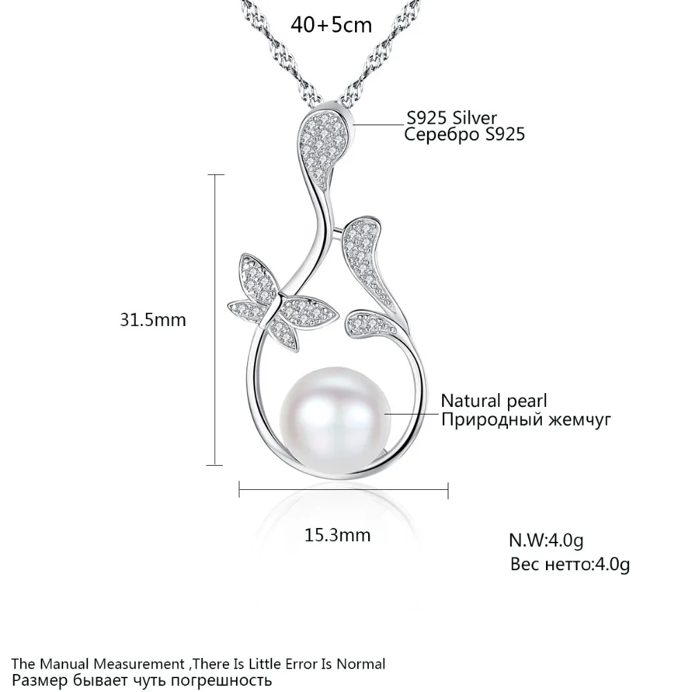 CZCITY Бабочка цветы кулон цепь ожерелье набор украшений с цирконием камень натуральный жемчуг ювелирные изделия ожерелье для женщин свадебный подарок