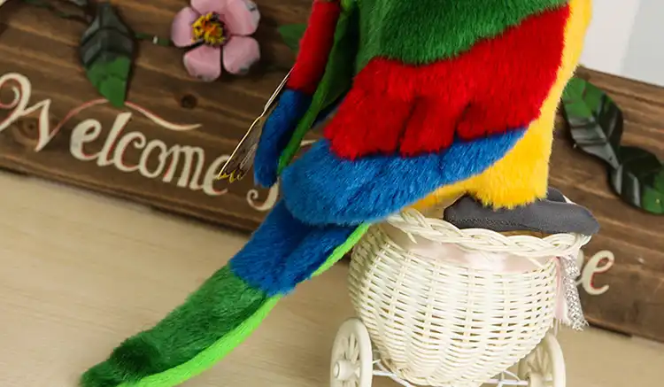 green parrot soft toy
