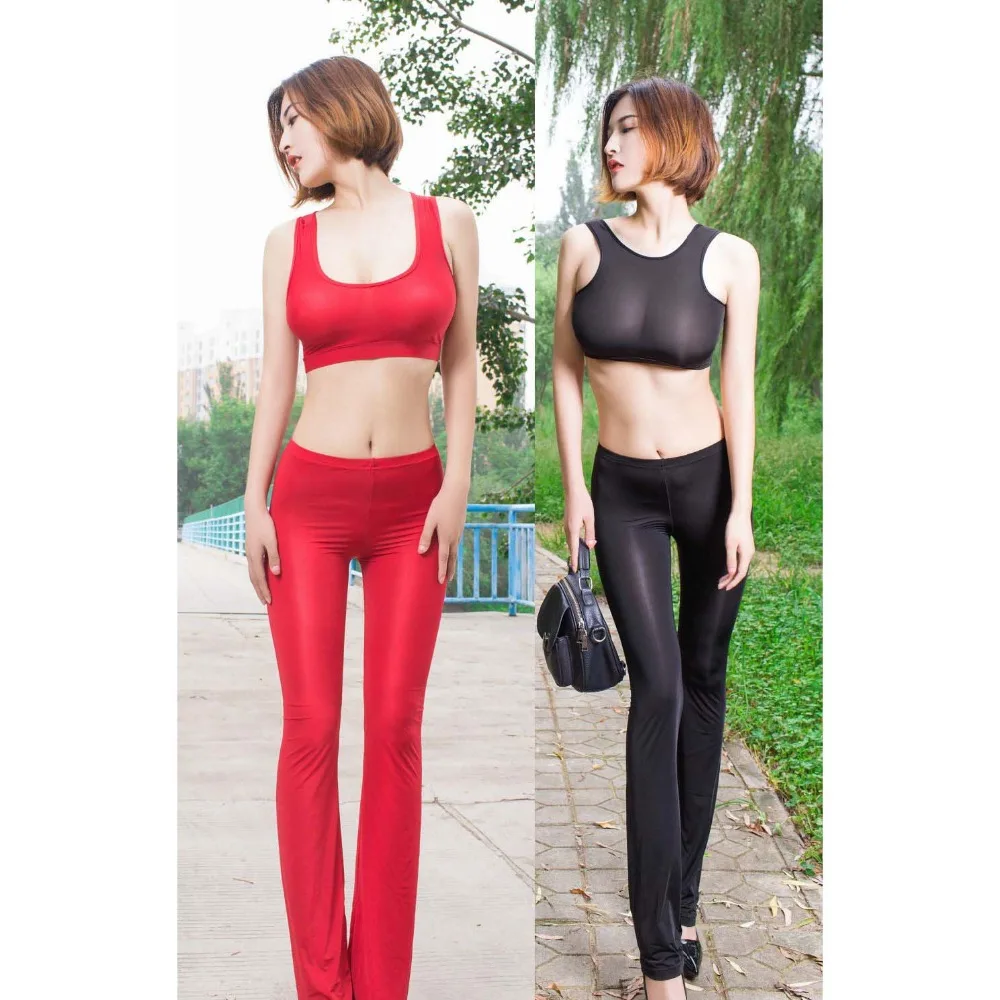 

Perspective High Flexibility Thin Nylon Flare Pants Womens Exotic Lingerie Erotic Capris Women Transparent Legging Hot Sexy Pant