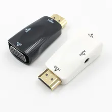 HDMI Мужской к VGA Женский адаптер преобразует цифровой сигнал в аналоговый сигнал для 1080P HDMI HDTV обеспечивает аудио кабель