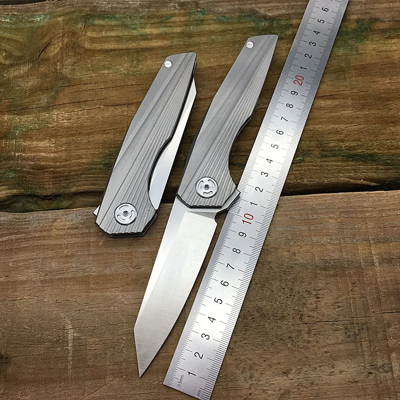 

CNC tactical folding knife Fly Eagle D2 blade TC4 Titanium handle Flipper camping survival pocket knives outdoor EDC hand tools