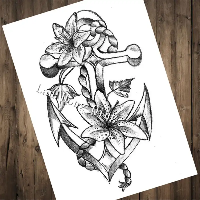 Poster De Papel Kraft Con Patrones De Tatuajes De Alta Moda Sobre