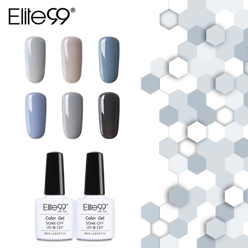 

Elite99 Gray Series UV Gel Polish Soak Off Gel Varnish Nail Polish 10ml Long-Lasting UV LAMP Gel Lacquer 12 Color for Choose