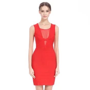 

2019 Mini Dress Sexy Elegant Celebrity Bandage Women Backless Red Night Club Sleeveless Body con Party Dresses Wholesale