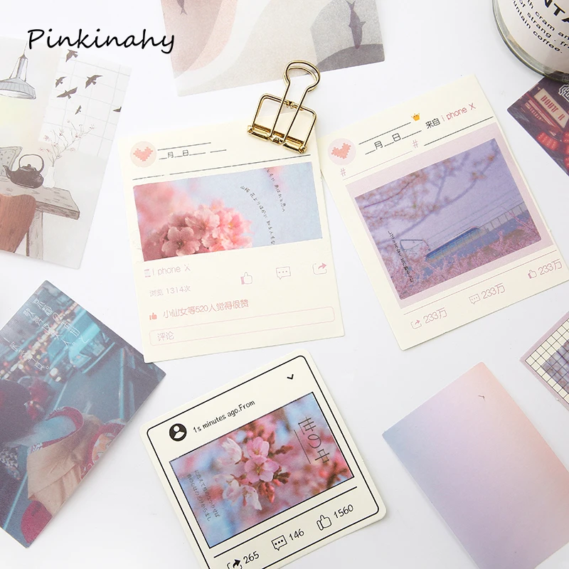 ins style daily life pink cherry blossoms paper sticker decoration diary scrapbooking label sticker kawaii korean sticker dt007 aliexpress education office supplies