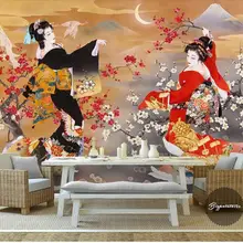 3d обои на заказ размер фотообои гостиная японская красота картина маслом Диван ТВ Фон нетканые обои для стен 3d
