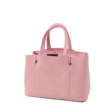 Nubuck Leather Female Simple Shoulder Bag Women Fashion Plain font b Handbag b font PU Leather