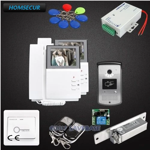 

HOMSECUR 1V2+ Strike Lock 4.3" Video Security Door Phone HOMSECUR with Quality Night-Vision with Color Images