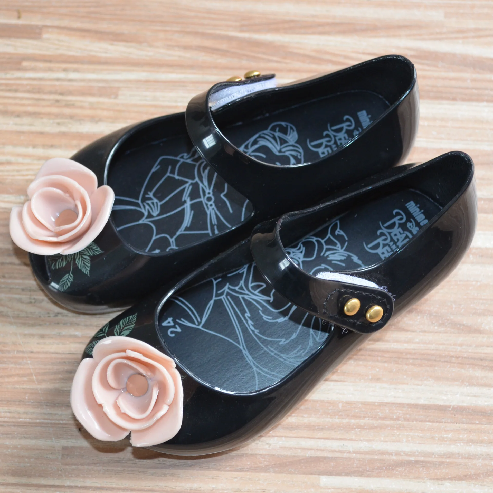 2017 Summer Mini Melissa Beauty and the Beast Rose Girls Jelly Sandals