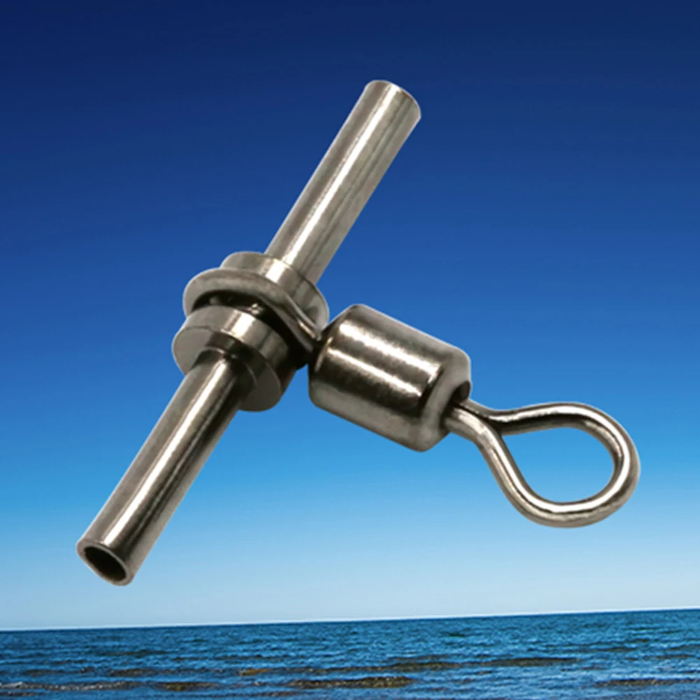 

10pcs Crimp Fishing Swivel Snap Tube Connector Accessories Crane Cross Line Tackle Part Hook Outdoor Sports Tool Solid Ring