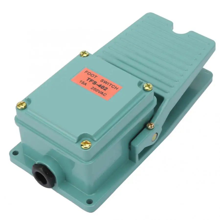 AC 250V 15A 1NO 1NC нескользящая алюминиевая ножная педаль переключатель
