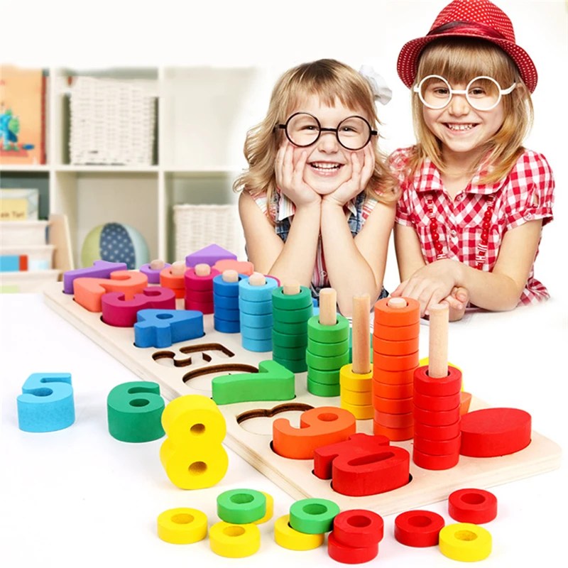 New Children Wooden Montessori Materials Learning Count Numbers