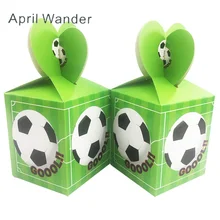 6 шт./лот, милая футбольная коробка для конфет, для украшения дня рождения, Детские сувениры, футбольные вечерние подарочные бумажные пакеты