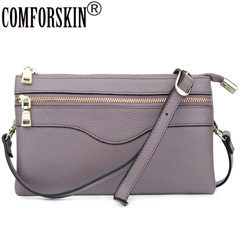 

COMFORSKIN Hot Brand Guaranteed 100% Cowhide Day Clutches New Arrivals Bag Female Genuine Leather Messenger Bags Women's Bag