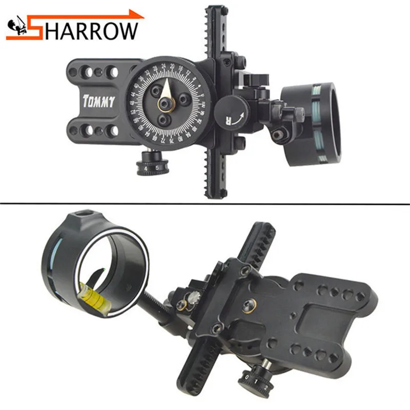 1pc Compound Bow Sight 0.019" Optic Fiber Single Pin Sight Left/Right