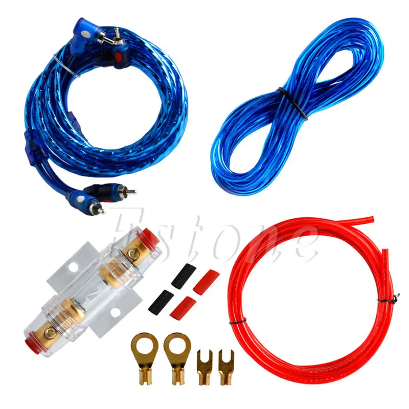 1500W Car Audio Subwoofer Amplifier Installation Kit AMP RCA Wiring Kit  Cable Fuse Holder Wire Cable 