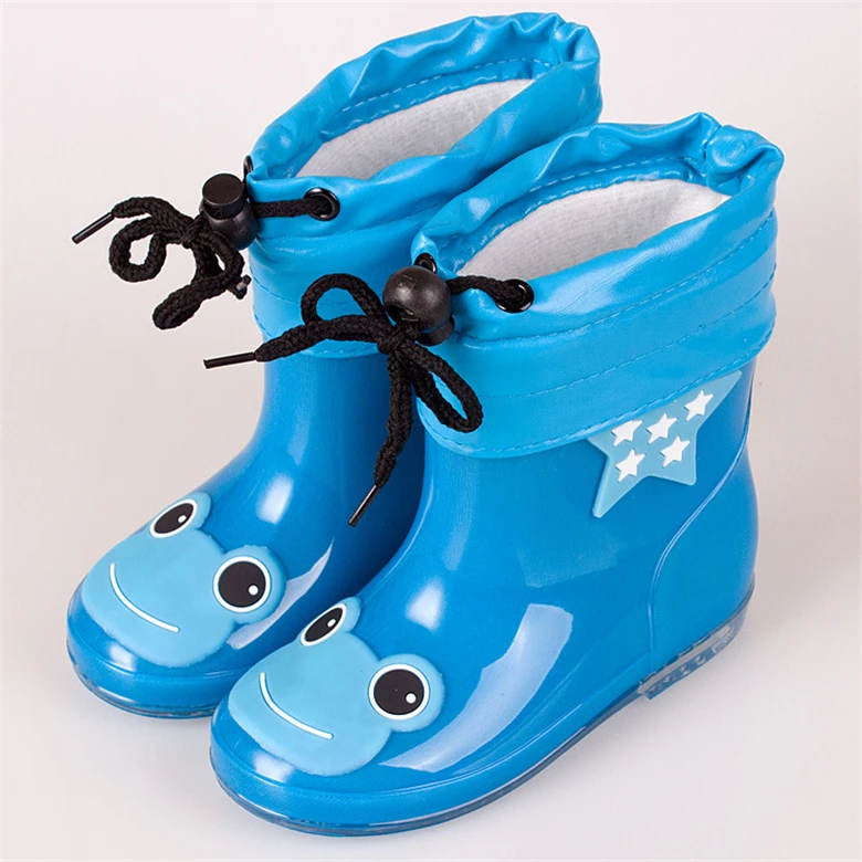 Модная детская обувь; водонепроницаемые резиновые сапоги из ПВХ для мальчиков и девочек; детская обувь с героями мультфильмов; нескользящая детская водонепроницаемая обувь; 020