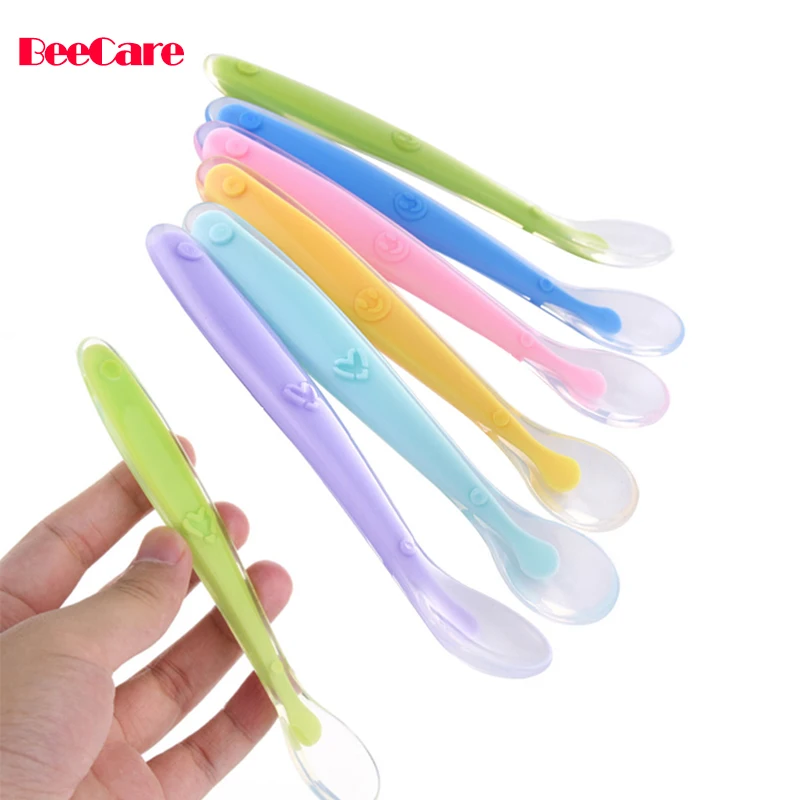 Baby spoons feeding dishes Tableware for children flatware cutlery colher spoon silicone tools-for-patchwork lot soup ladle | Мать и