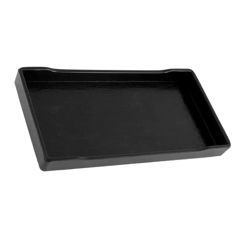 

HOT-Plastic Rectangular Design Lunch Food Tray salver Black
