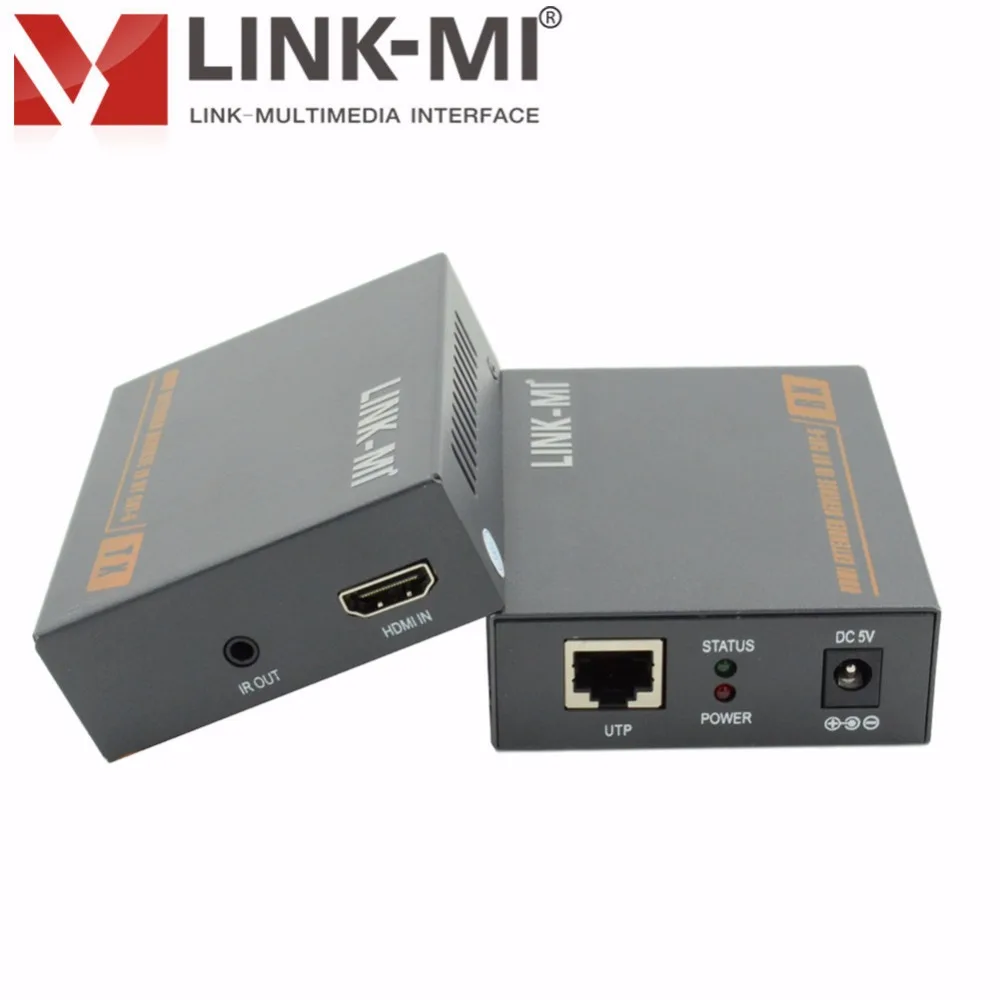

LINK-MI LM-HT208 60m HDMI Extender With IR Over Single Cat6 Cable Full HD 1080P HDMI Transmitter and Receiver Kit 3.5mm Stereo