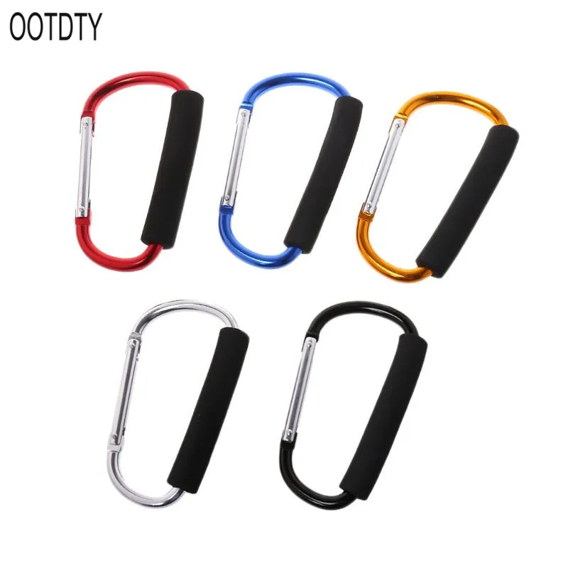 

New 1 Pc Aluminum Alloy Carabiner Sponge Handle Buckle Shopping Baby Stroller Hook Clip Climbing Accessories Random Color