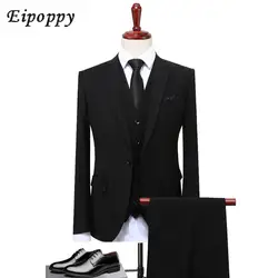 Мужская одежда, новый мужской костюм из трех предметов, деловой Повседневный корейский стиль, мужской костюм для жениха