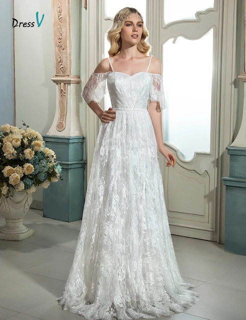 dress for outdoor wedding guest dressv ivory short sleeves lace wedding dress aline spaghetti straps zipper up long line dress for outdoor wedding guest dressv ivory short sleeves lace wedding dress aline spaghetti straps zipper up long line