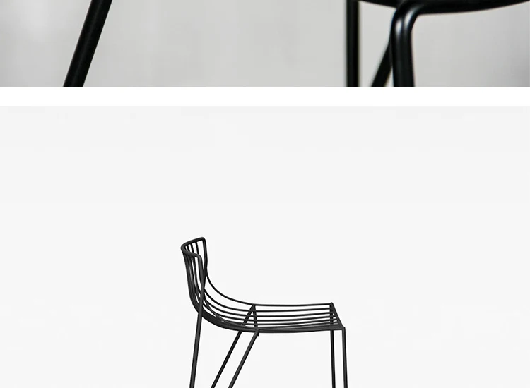 Железный барный стул, барный стул, стул высокого стула, минималистичный ресторан, кафе, уличный барный стул, может быть сложен промышленным