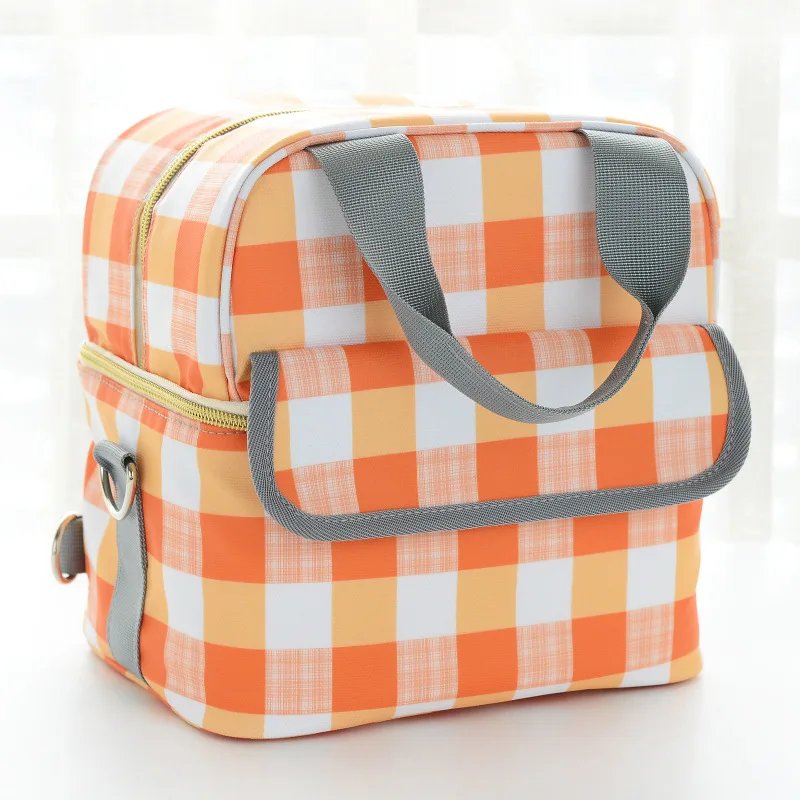 

High-capacity portable Handbag Maternal and Infant Bags New pattern go out lattice mommy Multi-function