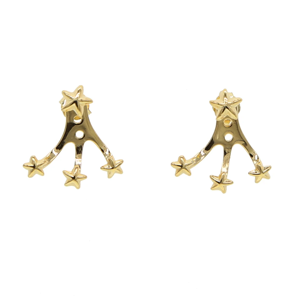 

925 sterling silver sea star earring simple plain silver jewelry 2019 summer new double sided earrings