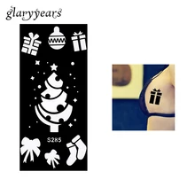 1 шт хна трафарет татуировки Подарочная коробка носки Рождественская елка Аэрограф живопись плечо грудь искусство татуировки трафарет сексуальный продукт S285