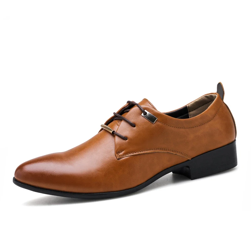 

Size 38-48 Fashion Oxford Shoes for Men Dress shoes PU Leather Men flats Black Lace-up Men's shoes Quality Men Formal Shoes