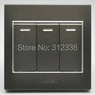 

free shipping wall switch three on double control wall switch coffee color
