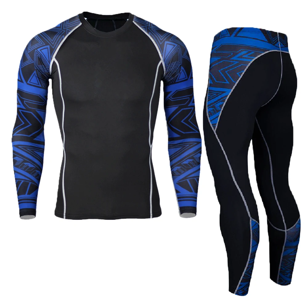 

2019 New Compression Kit Men's Long Johns sport suit Crossfit Fitness tracksuits MMA Rashguard Running Gyms thermal underwear