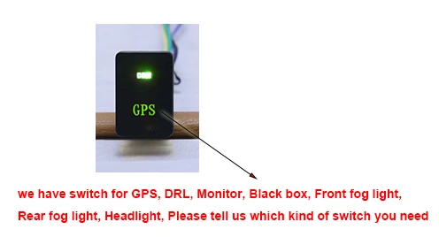 Автомобильный Gps регистратор датчик парковки противотуманный светильник drl кнопка включения для TOYOTA highlander Camry Prius corolla CHR логотип по индивидуальному заказу - Цвет: Green backlight