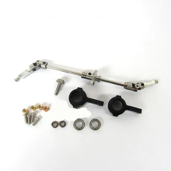 

Front Wheel Axle Universal Joint Steering Upgrade Kit Increase Angle with Steel Gear Cup fr WPL Military Truck