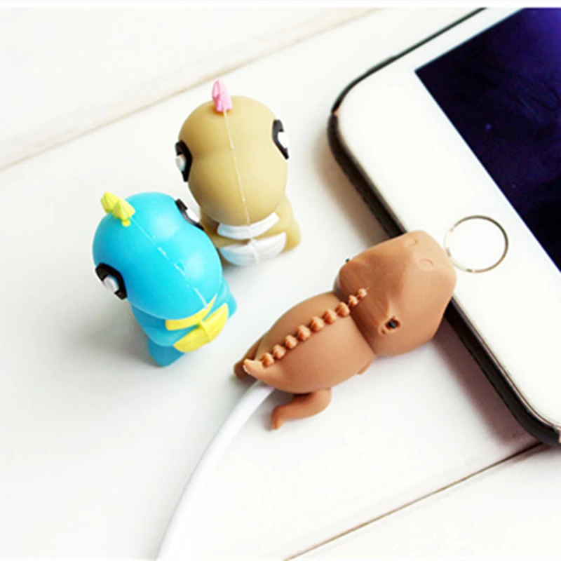 

1 pcs Cable Bite Protector for Iphone cable Winder Phone holder Accessory Organizer rabbit dog cat Animal doll model funny