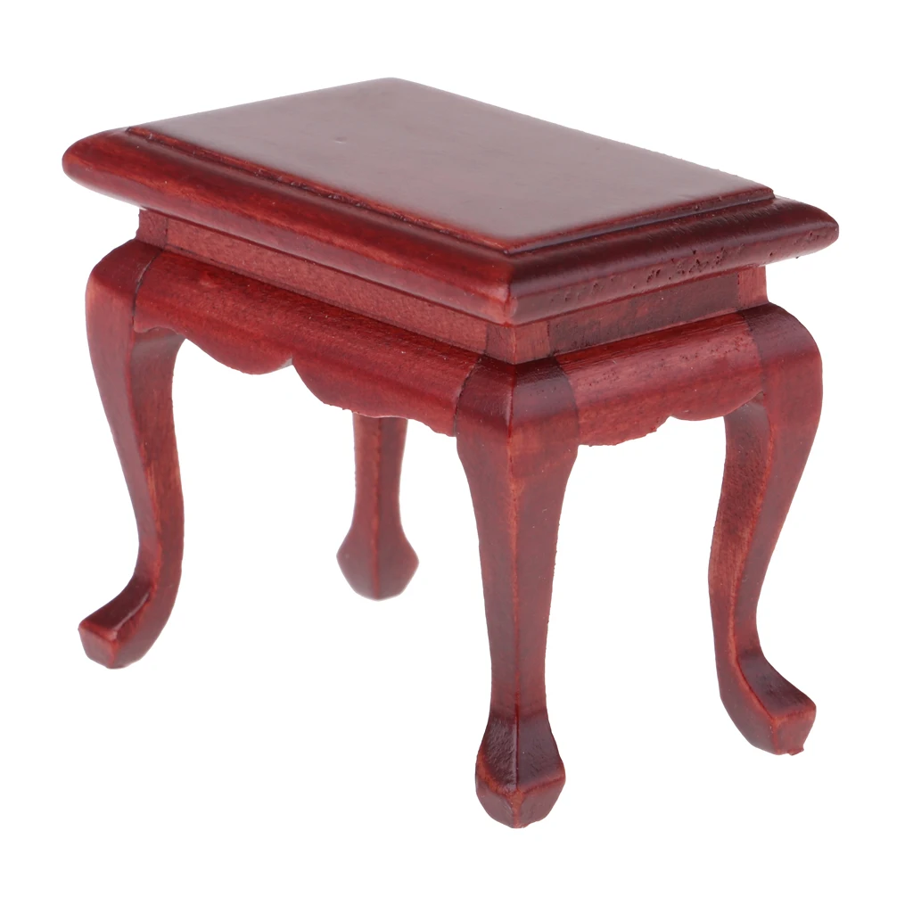 1/12 دمية المنمنمات خزينة ملابس خشبية القهوة نهاية الجدول نماذج Annatto