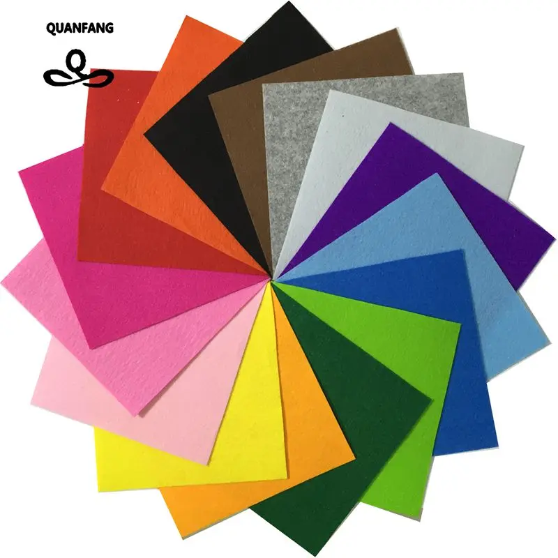 New Non Woven Felt Fabric 1mm Thickness Polyester Cloth Felts Of Home Decoration Pattern Bundle For Sewing Dolls Crafts 15x15cm