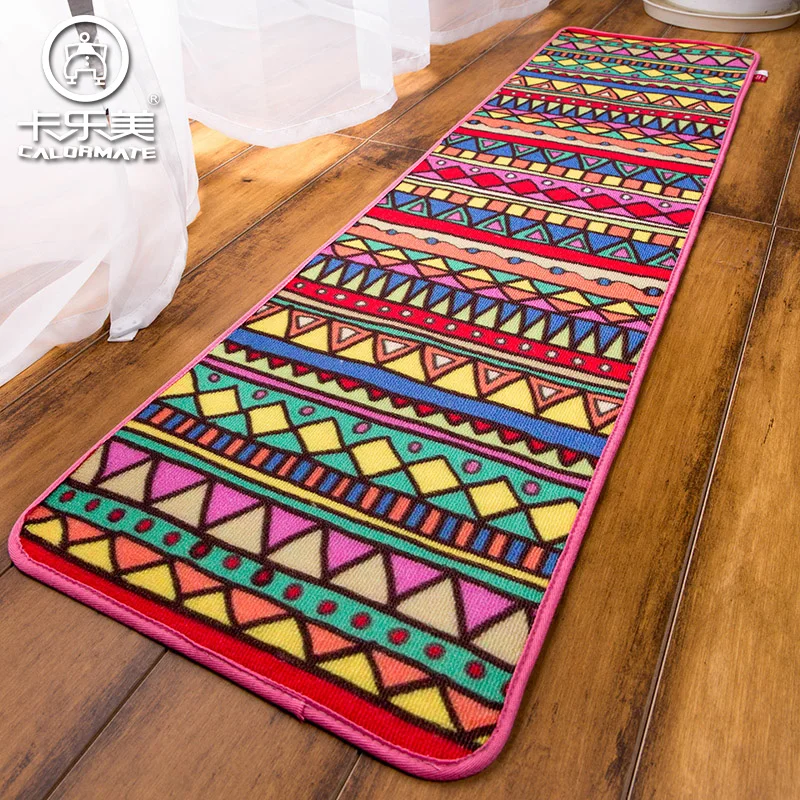

50x120cm Modern Simple Colorful Geometric Patterns Floor Mats Bedroom Decor Mat Pad Corridor Carpet Kitchen Rugs